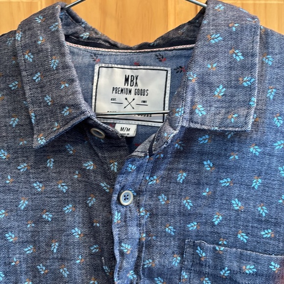 MBX Premium Goods Button Up Shirt Mens Medium - Picture 2 of 8